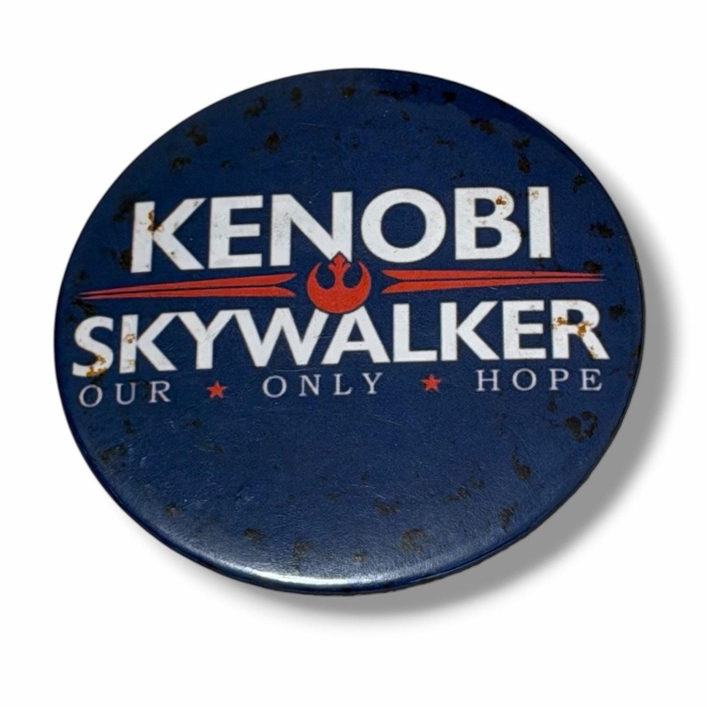 Kenobi Skywalker Our Only Hope Star Wars Humor Political Pinback Button Bx